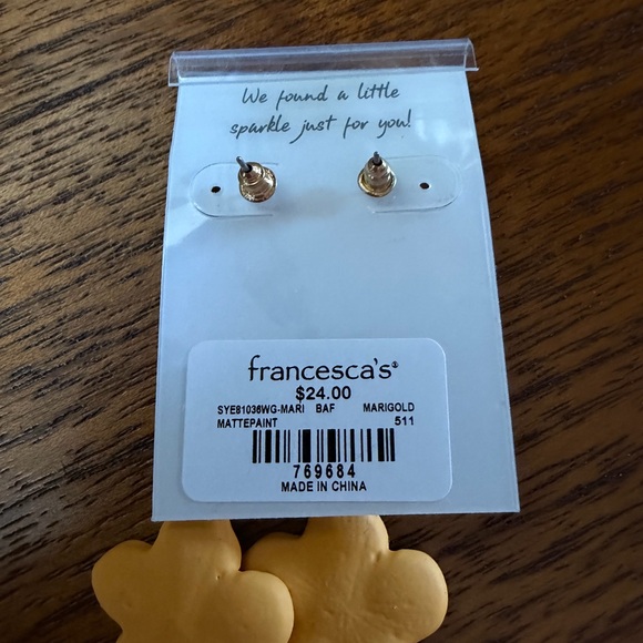 Francesca's Collections Yellow Floral Earrings - Picture 4 of 4